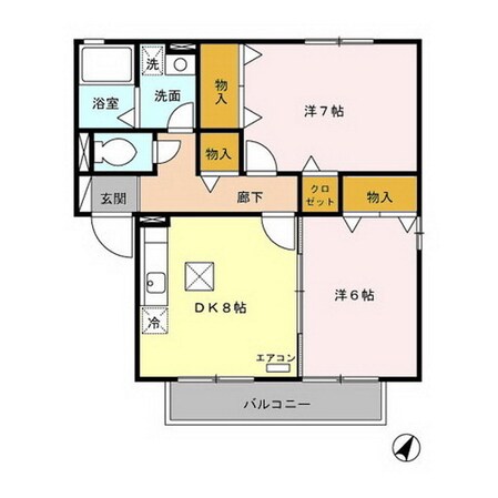 マルベリーコートＢの物件間取画像